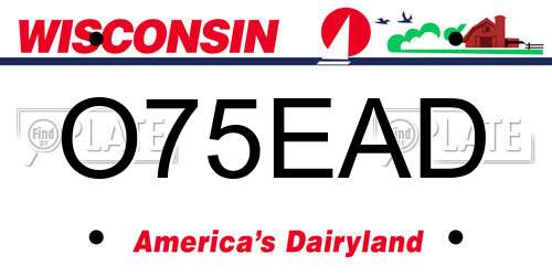 O75EAD Wisconsin License Plate