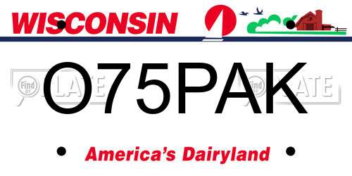O75PAK Wisconsin License Plate