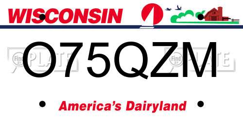 O75QZM Wisconsin License Plate