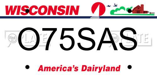 O75SAS Wisconsin License Plate