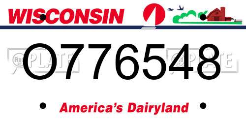 O776548 Wisconsin License Plate