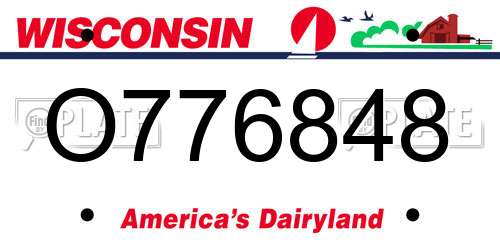 O776848 Wisconsin License Plate