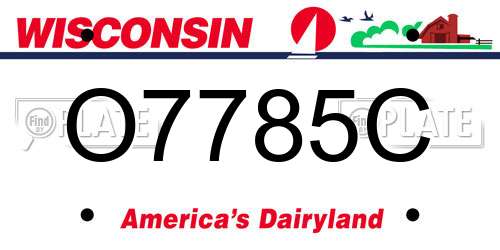 O7785C Wisconsin License Plate
