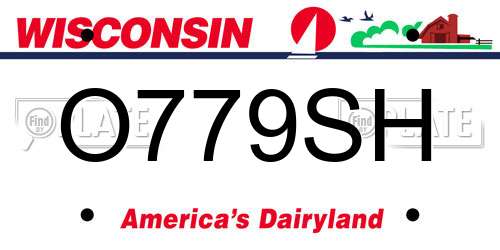 O779SH Wisconsin License Plate