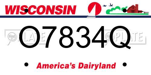 O7834Q Wisconsin License Plate