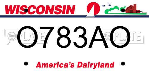 O783AO Wisconsin License Plate