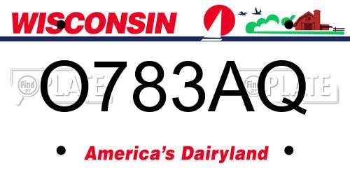 O783AQ Wisconsin License Plate