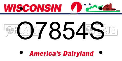 O7854S Wisconsin License Plate