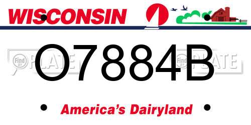 O7884B Wisconsin License Plate