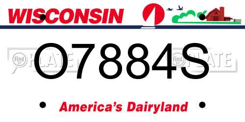 O7884S Wisconsin License Plate