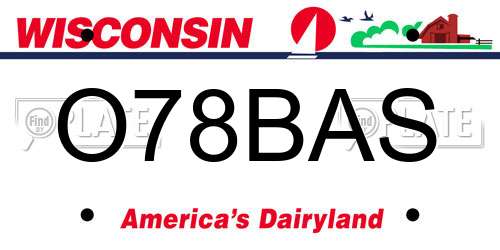 O78BAS Wisconsin License Plate