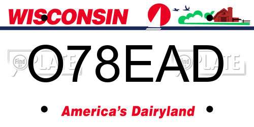O78EAD Wisconsin License Plate
