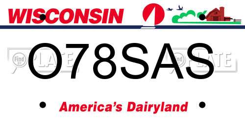 O78SAS Wisconsin License Plate