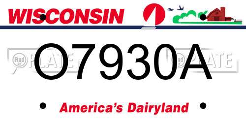 O7930A Wisconsin License Plate