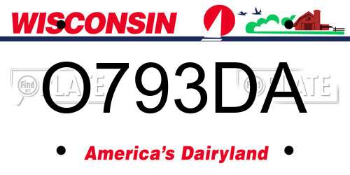 O793DA Wisconsin License Plate