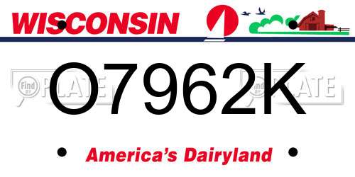 O7962K Wisconsin License Plate