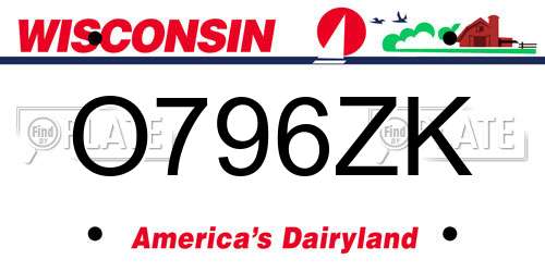 O796ZK Wisconsin License Plate