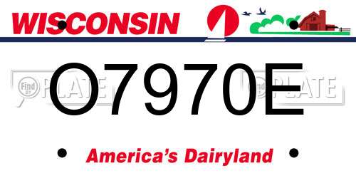 O7970E Wisconsin License Plate
