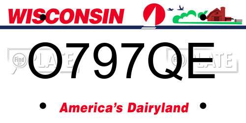 O797QE Wisconsin License Plate