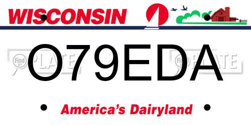 O79EDA Wisconsin License Plate