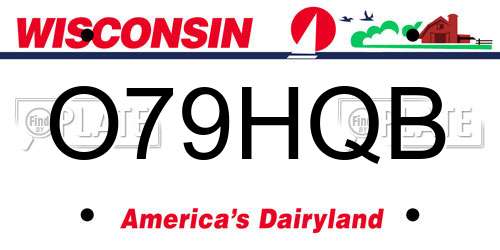 O79HQB Wisconsin License Plate