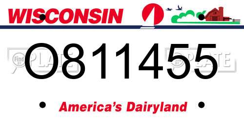 O811455 Wisconsin License Plate