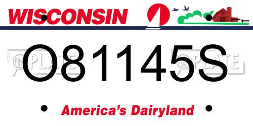 O81145S Wisconsin License Plate