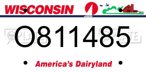 O811485 Wisconsin License Plate