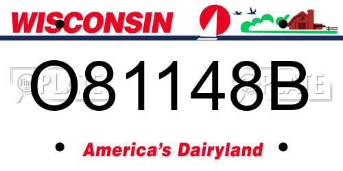 O81148B Wisconsin License Plate