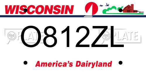 O812ZL Wisconsin License Plate