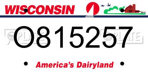 O815257 Wisconsin License Plate