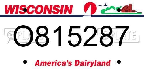 O815287 Wisconsin License Plate