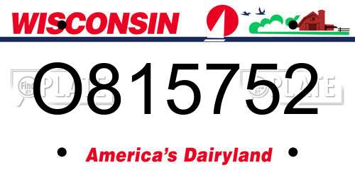 O815752 Wisconsin License Plate