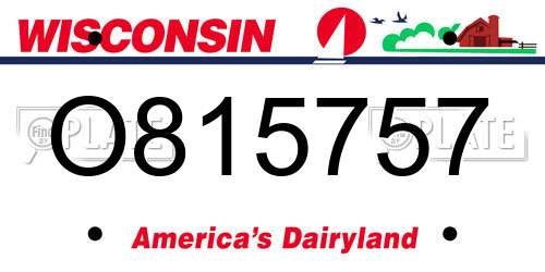 O815757 Wisconsin License Plate