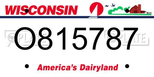 O815787 Wisconsin License Plate