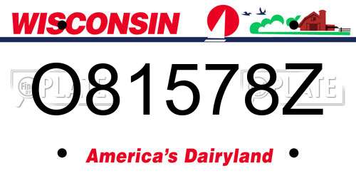 O81578Z Wisconsin License Plate