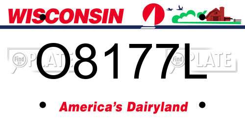 O8177L Wisconsin License Plate