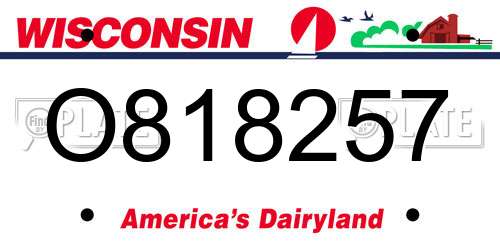 O818257 Wisconsin License Plate