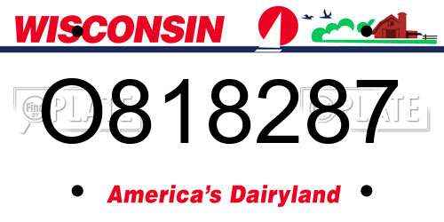 O818287 Wisconsin License Plate