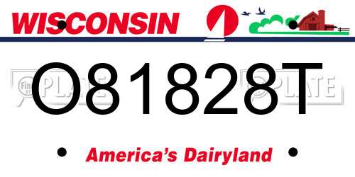 O81828T Wisconsin License Plate