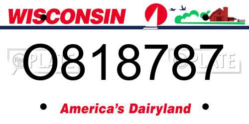 O818787 Wisconsin License Plate