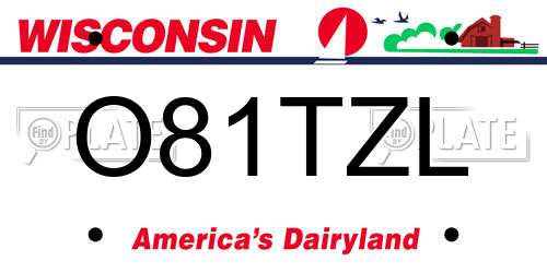 O81TZL Wisconsin License Plate
