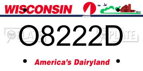 O8222D Wisconsin License Plate