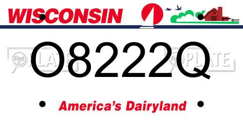 O8222Q Wisconsin License Plate