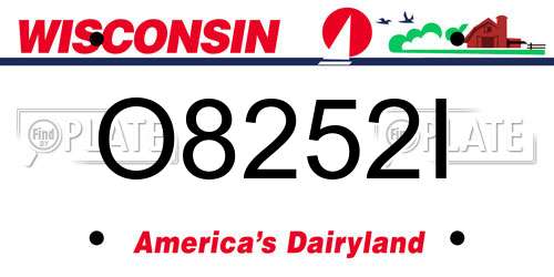 O8252I Wisconsin License Plate