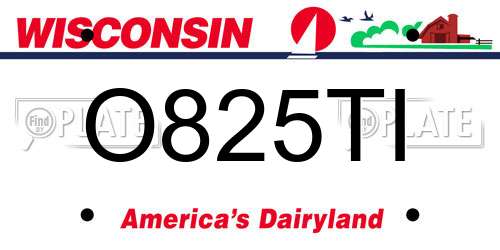 O825TI Wisconsin License Plate