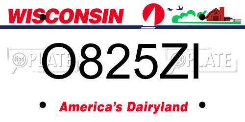 O825ZI Wisconsin License Plate