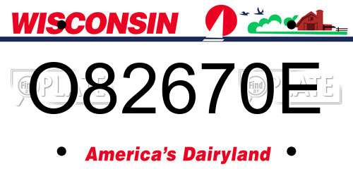 O82670E Wisconsin License Plate