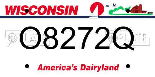 O8272Q Wisconsin License Plate