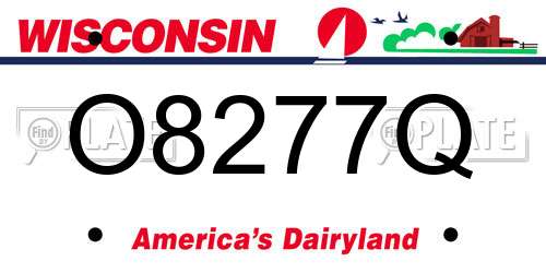 O8277Q Wisconsin License Plate
